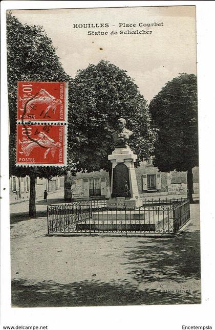 CPA Carte Postale  France-Houilles- Place Courbet Statue de Schoelcher -VM32899i