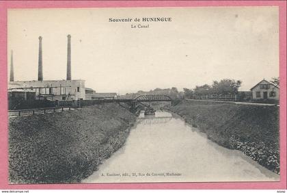 68 - SOUVENIR de HUNINGUE - Le Canal - Péniche