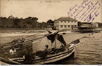 Hyeres CPA La plage (pecheurs peche)