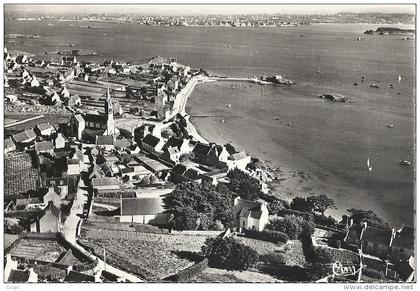 CPSM Ile de Batz - vue aérienne vers Roscoff