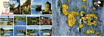 CPSM ILE DE BREHAT carte double