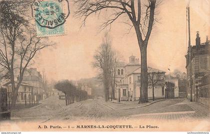 [-20%] FRANCE - Ile de France - Marnes la Coquette - La Place - Carte postale ancienne