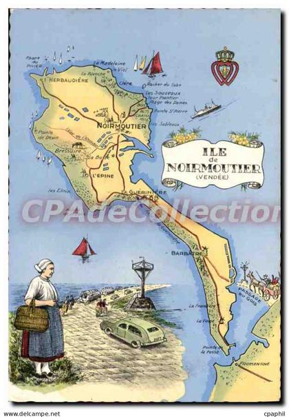 CPSM Ile de Noirmoutier carte touristique