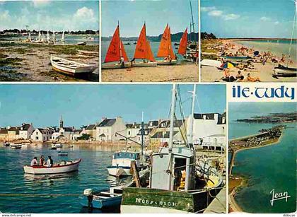 Carte Postale - 29 - Ile Tudy - Multivues - Plages - Bateaux - Voile - Flamme Postale - Voir Scans Recto Verso