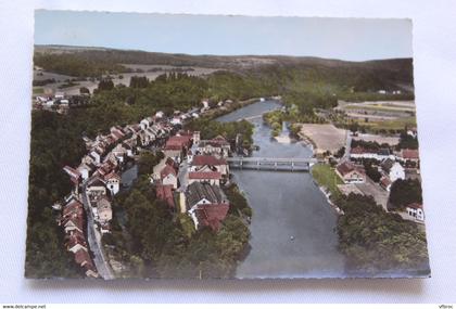 Cpm, l'Isle sur le Doubs, vue aérienne, la vallée du Doubs et la route de Belfort, Doubs 25