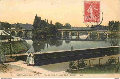 Carte Postale Ancienne - 94 - Joinville le Pont - Vue du Pont de Joinville et l'Ecluse - Animée - Colorisée - Correspond