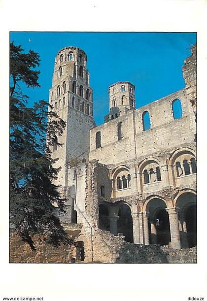 Carte Postale - 76 - Jumièges - Abbaye de Jumièges - Nef et Tours vues du sud-est - Flamme Postale de Jumièges - CPM - V