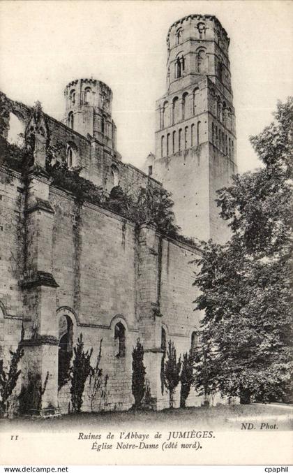 Jumieges CPA Anciennes abbaye de Jumieges Eglise Notre Dame