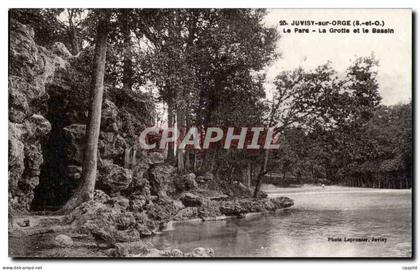 CPA Juvisy sur orge Le parc La grotte et le bassin