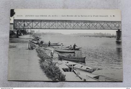 Juvisy sur Orge, les bords de la Seine et le pont Draveil, Essonne 91