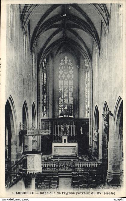 CPA L'Arbresle Interieur de l'Eglise vitraux du XV siecle