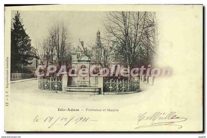 CPA L'Isle Adam Fontaine Et Mairie