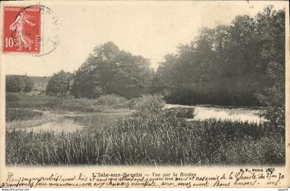 CPA L'Isle Sur Serein Vue Sur La Riviere