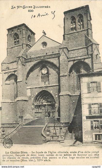 CPA la Chaise Dieu la Facade de l'Eglise Abbatiale