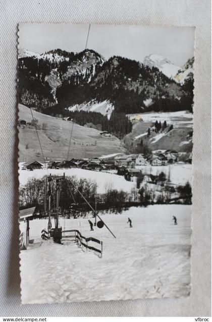 Cpsm, La Chapelle d'Abondance, vue générale depuis le départ du téléski, Haute Savoie 74