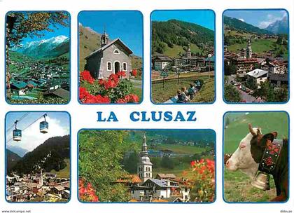 74 - La Clusaz - Multivues - Vaches - Cloches - Téléphérique - CPM - Voir Scans Recto-Verso