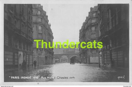 CPA 75 CARTE DE PHOTO PARIS INONDE 1910 INONDATIONS DE PARIS RUE MICHEL CHASLES XII