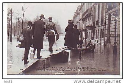 Dép75 - Paris - Arrondissement: 07 -  Inondations de 1910 - RF5009 - Rue de Constantine - Ravitaillement - bon état