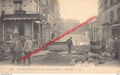Inondation de Paris - Janvier 1910 - Rue Gros - (75) Paris