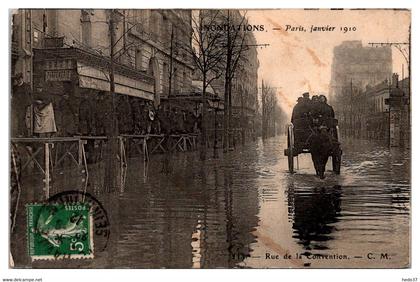 Paris - Crue de la Seine - Inondations de 1910 - Rue de la Convention