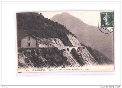 38 LA MURE (environs) Ligne de La Mure, Passage de la Rivoire, gare, ed LL 494, Dauphiné, 190?