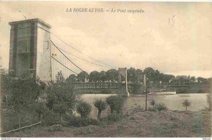 95 - La Roche Guyon - Le Pont suspendu - CPA - Oblitération - Voir Scans Recto-Verso