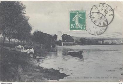 CPA La Roche-Guyon Bords de la Seine en aval du Pont