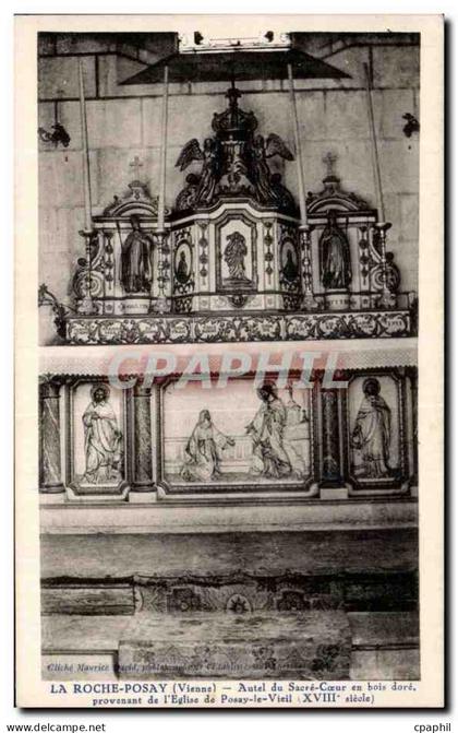 CPA La Roche Posay Autel Du Sacre Coeur En Boin Dore Provenant de l'Eglise De Posay Le Vieil