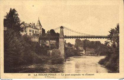 CPA La Roche Posay le pont suspendu vu d'amont