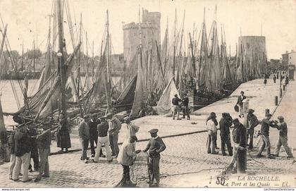 FRANCE - La Rochelle - Port - Quais - Tour - Bateau - Transport - Voile - Marin - animé - Carte postale ancienne