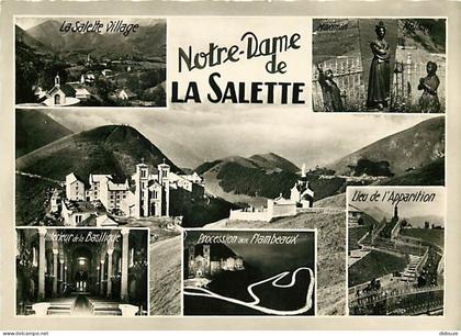 38 - La Salette - Pèlerinage de Notre Dame de La Salette - Multivues - Mention Photographie véritable - Carte dentelée -