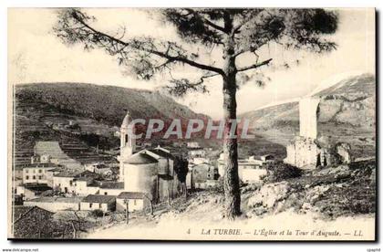 La turbie - L'Eglise et la Tour d'Auguste - CPA