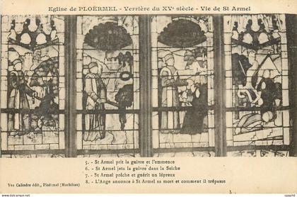 CPA Eglise de Proermel Verriere du XVe Siecle Vie de St Armel