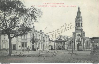 / CPA FRANCE 82 "Labastide Saint Pierre, la poste et l'église"