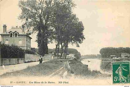 77 - Lagny sur Marne - Les Rives de la Marne - Animé - CPA - Voir Scans Recto-Verso