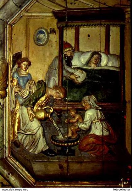 Lampaul Guimiliau (29) : la nativité de la Vierge