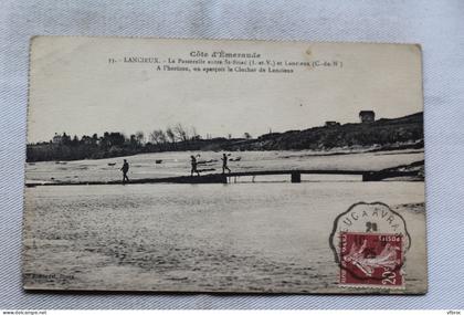 Cpa 1925, Lancieux, la passerelle entre saint Briac et Lancieux, Cotes d'Armor 22