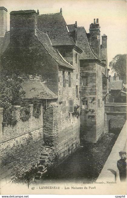 CPA 47 landerneau les maisons du pont
