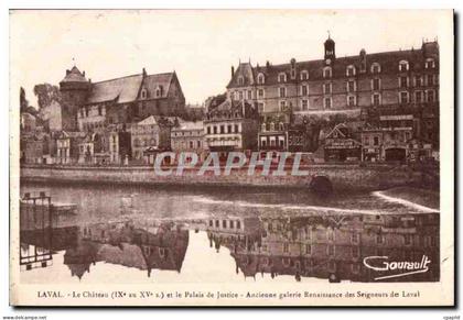 CPA Laval le Chateau et le Palais Justice Ancienne Galerie Renassance des Seigneurs de Laval