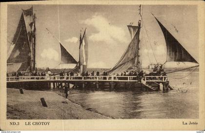 CPA Le Crotoy La Jetee Bateau