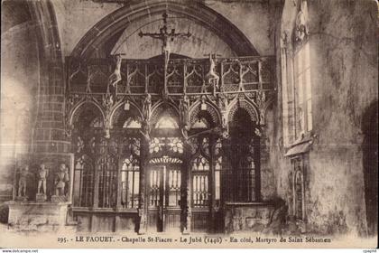 CPA Le Faouet Chapelle Ste Fiacre Le Jube En cote Martyre de Saint Sebastien