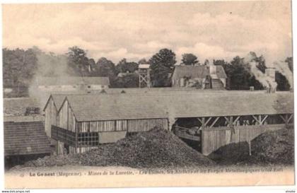 25-6831 : LE GENEST. MINES DE LA LUCETTE.  ( carte décollée mais complète )