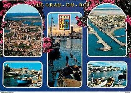 Carte Postale - 30 - Le Grau du Roi - Multivues - Blasons - Flamme Postale de Le Grau du Roi - CPM - Voir Scans Recto-Ve