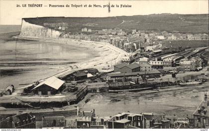 CPA Le Treport Panorama du TReport et de Mers pris de la Falaise