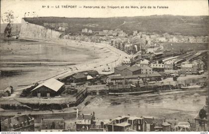 CPA Le Treport Panorama du Treport et de Mers Pris de la Falaise Bateau