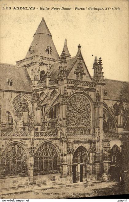CPA Les Andelys Eglise Notre Dame Portail Gothique XV e siecle