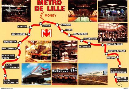 59 LILLE le métro plan de toutes les stations 27 (scan recto verso)MH2995