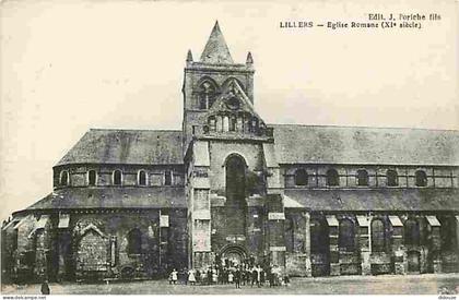 Carte Postale Ancienne - 62 - Lillers - Eglise romane - Animée - CPA - Voir Scans Recto-Verso - Poscard - Carta Postal -