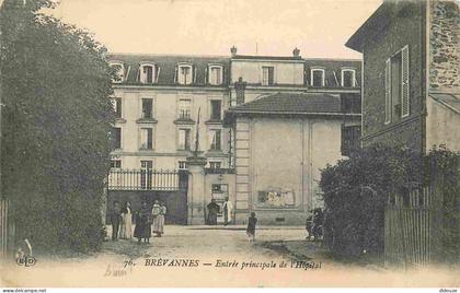 Carte Postale Ancienne - 94 - Limeil Brevannes - Brévannes - Entrée principale de l'Hopital - Animée - Correspondance -