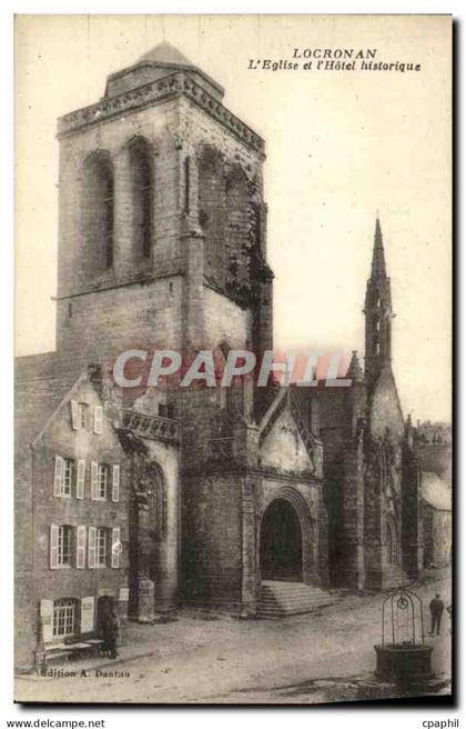 CPA Locronan L Eglise et l Hotel historique